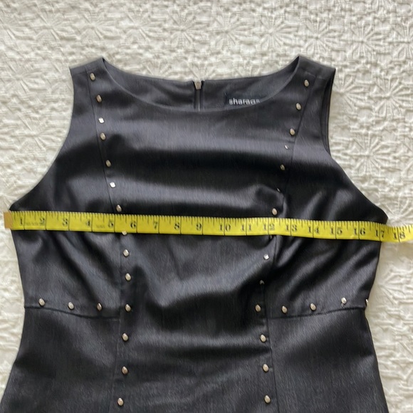 Fabulous gray rounded neckline sleeveless dress with silver stud detail. - Picture 10 of 13